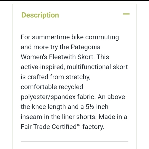 Patagonia Fleetwith Salmon Heiq Pure Sz. S Skort NWT - Picture 4 of 15